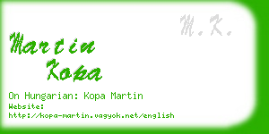 martin kopa business card